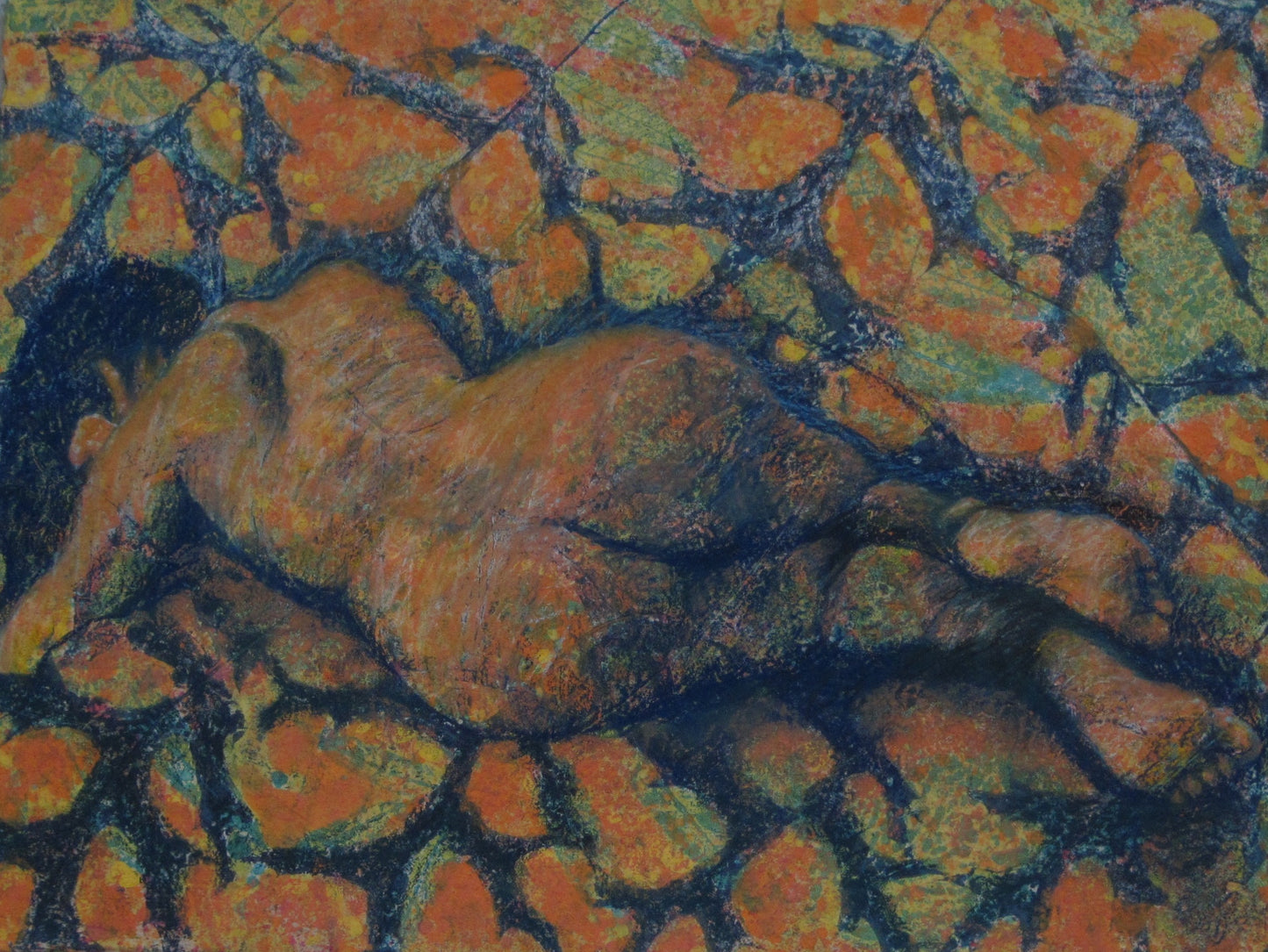 Nude in Orange and Blue