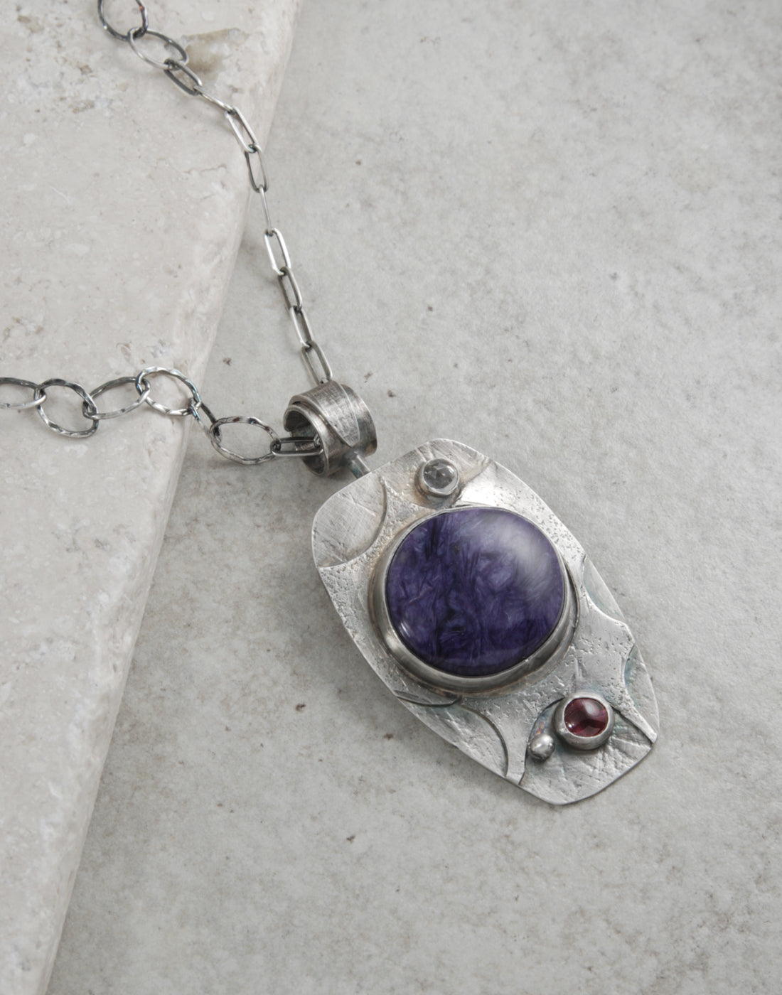 Charoite, Garnet, Rose Quartz P1216