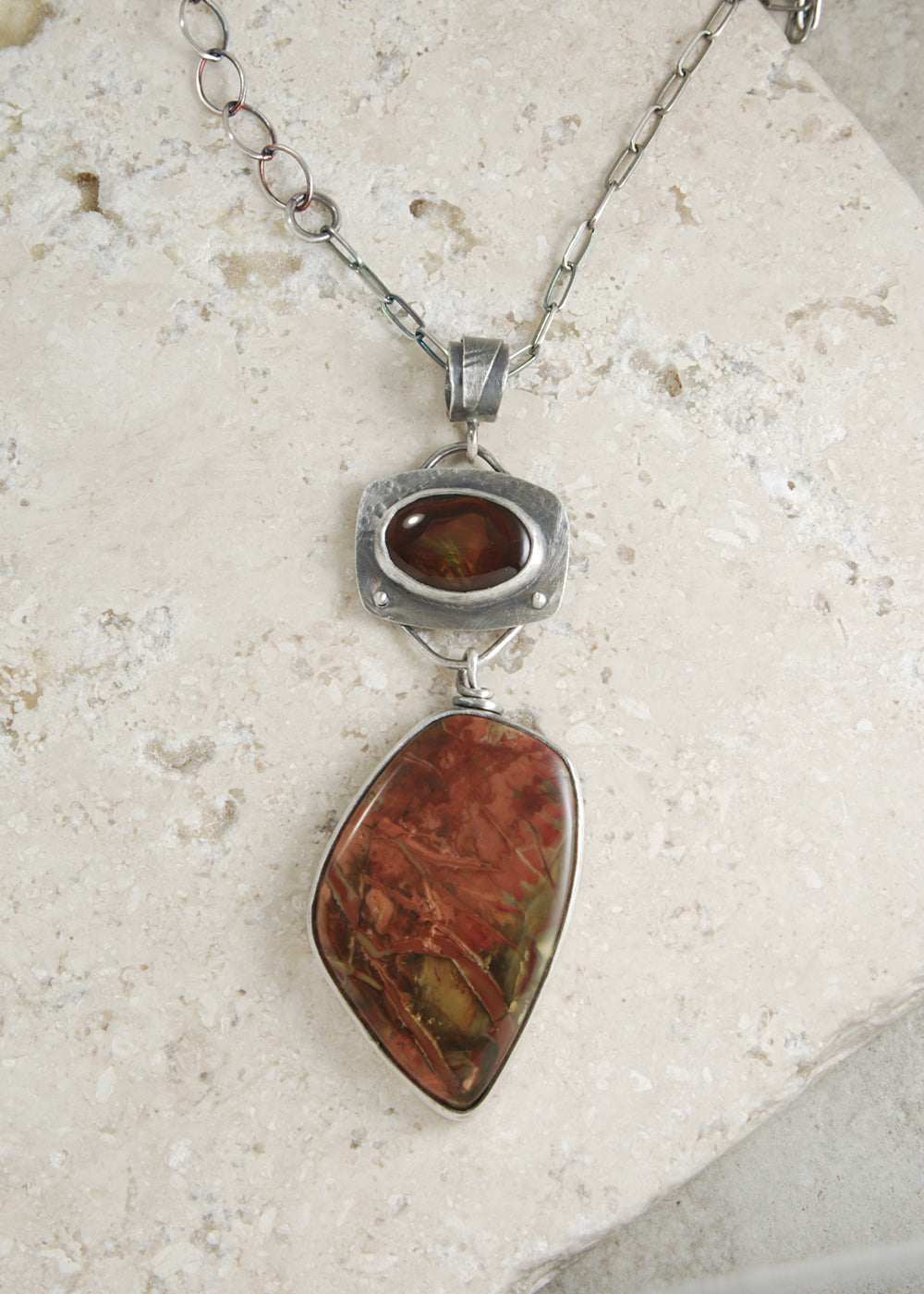 Fire Agate & Morrisonite P1224