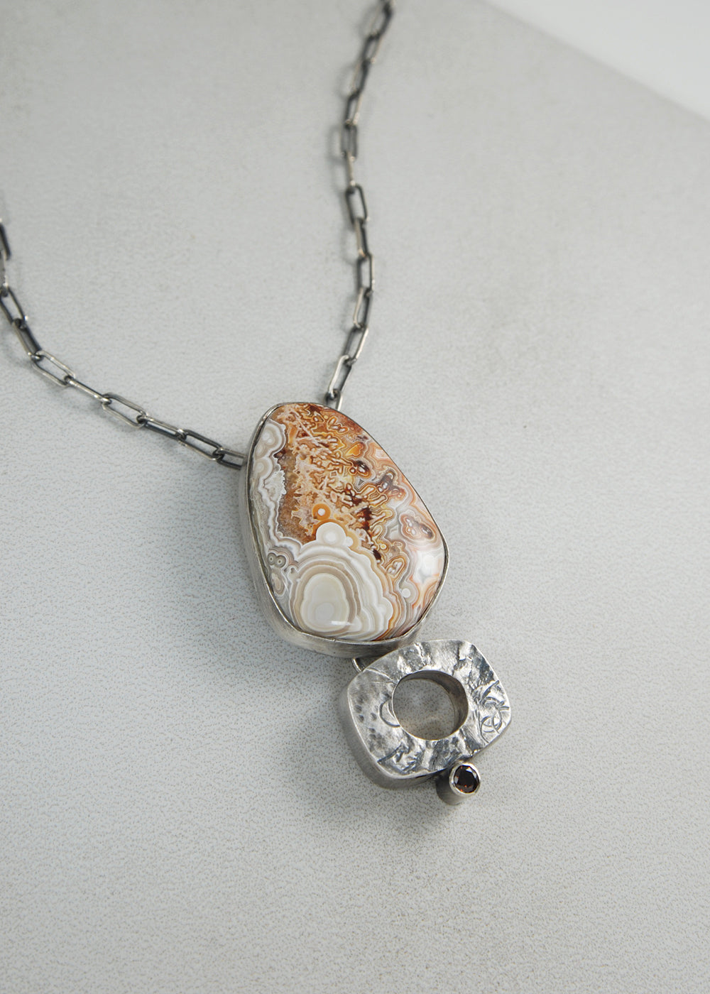 Crazy Lace Agate, Smokey Quartz P1236