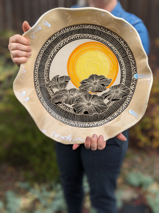 Large Platter w Sun