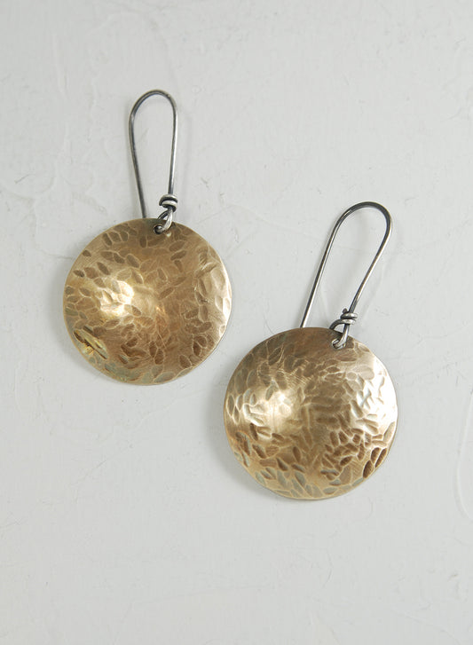 Hammered Brass Earrings