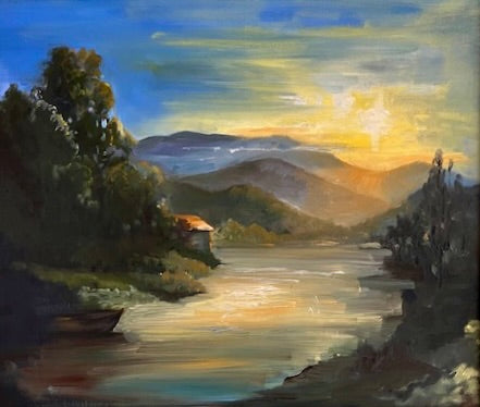 Sunrise Over the Lake