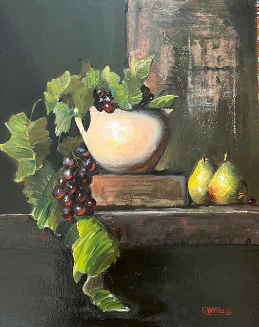 Grape Leaves on a Brick