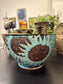 Turquoise Sunflower Bowl #74