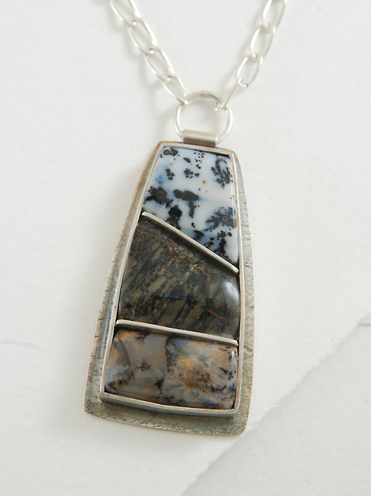 P762 Sterling inlay necklace