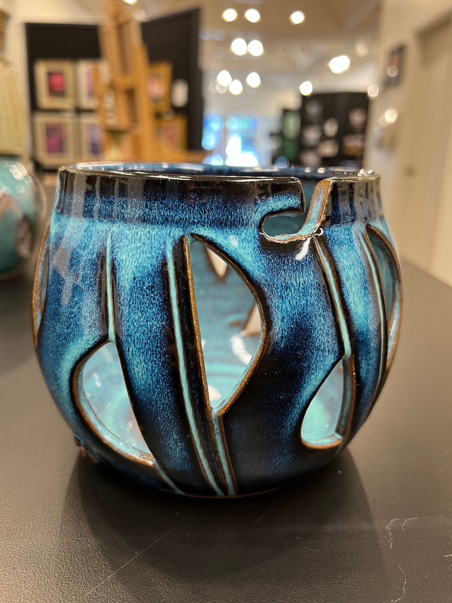 Turquoise Yarn Bowl #13