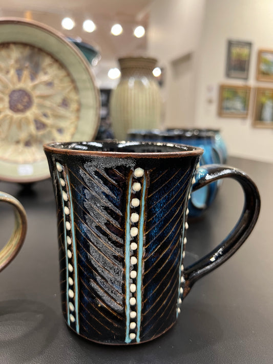 Turquoise deco mug #48