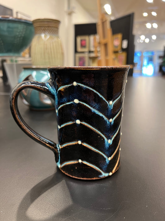 Turquoise deco mug #49