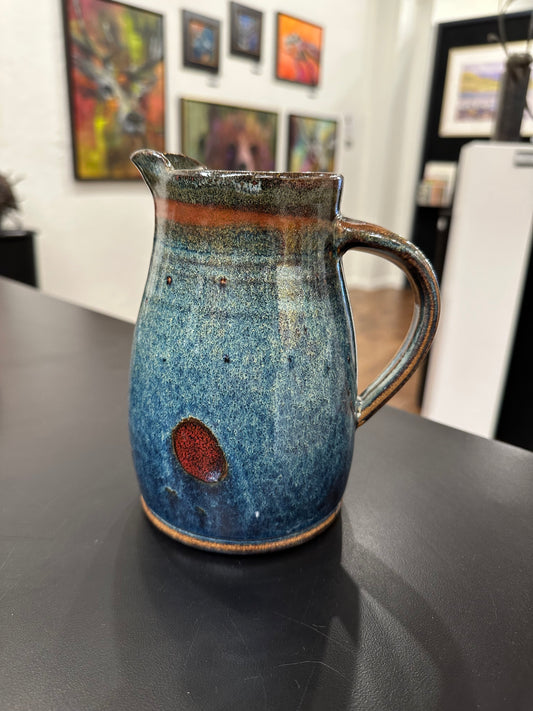 Blue Pitcher With Leaf